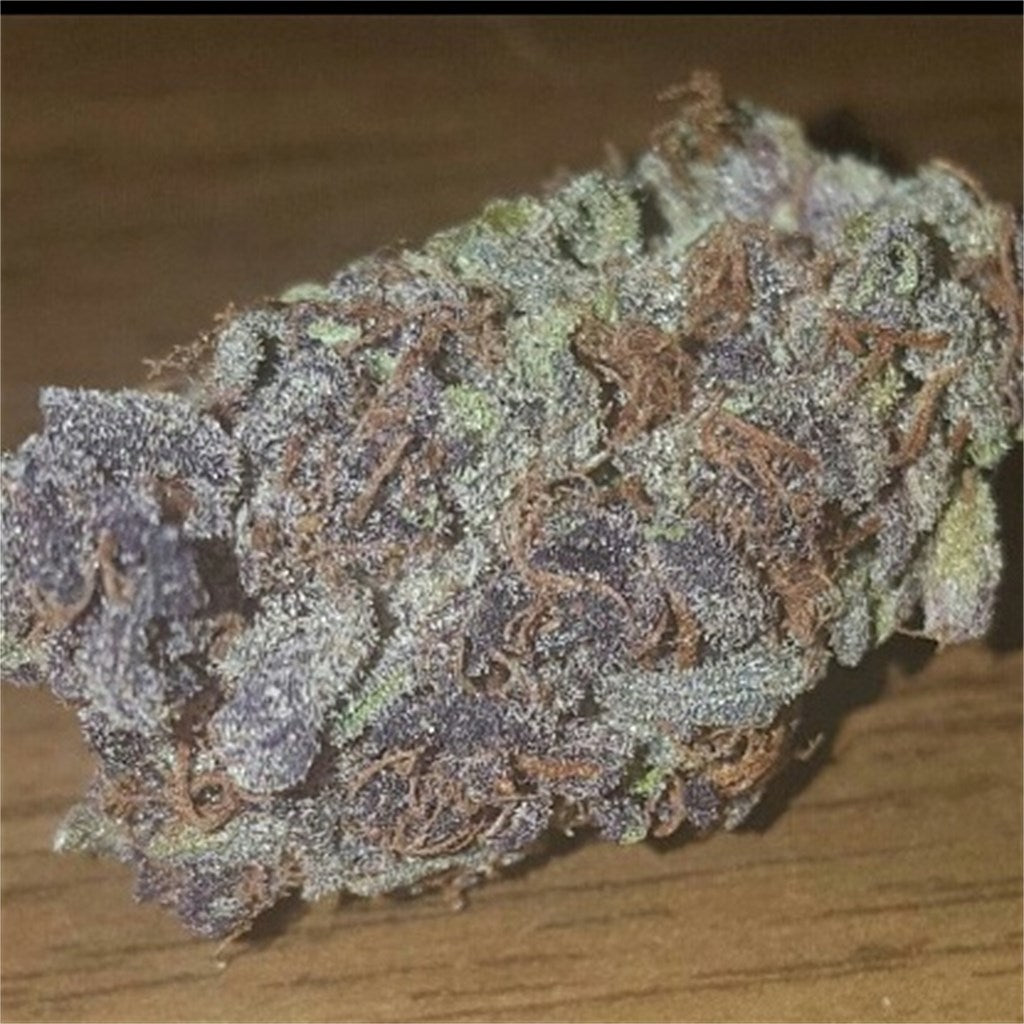 Blue Nightmare marijuana strain flower with berry and blueberry flavor and giggly / happy effects - Rare Harvest hybrid