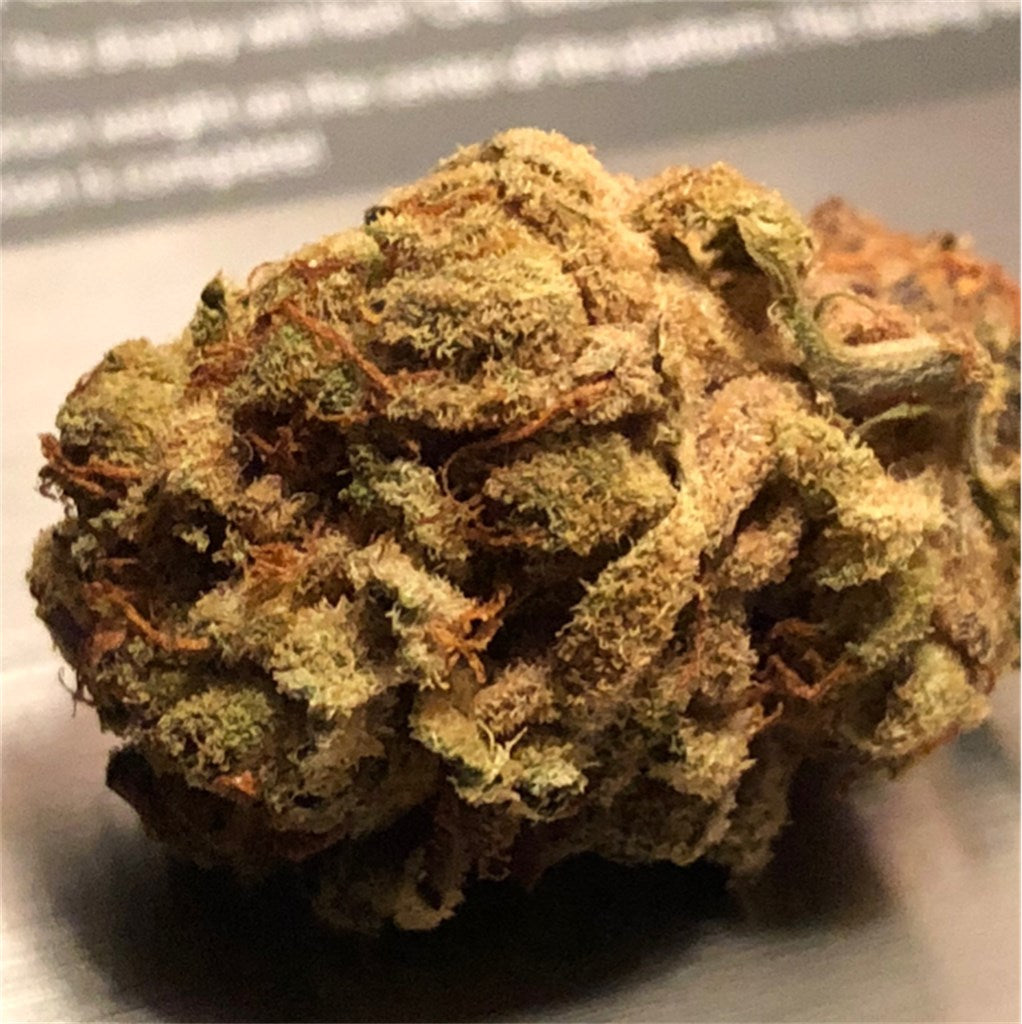 Captain's Cake marijuana strain flower with citrus and earthy flavor and relaxed / tingly effects - Rare Harvest hybrid