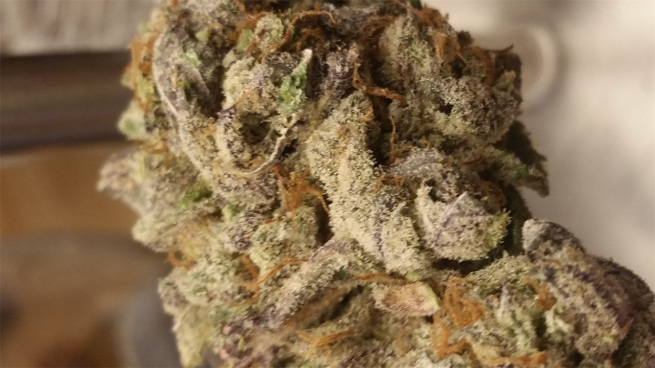 Purple Bubba marijuana strain flower with berry and grape flavor and sleepy / hungry effects - Rare Harvest indica