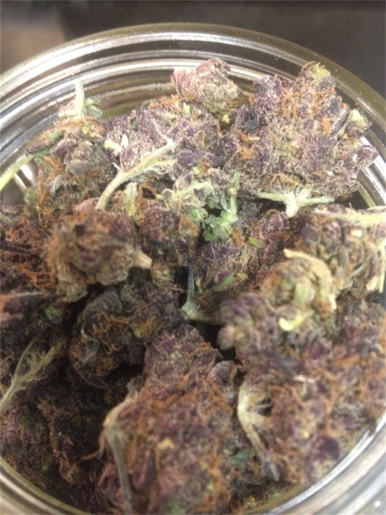Purple Martian marijuana strain flower with grape and berry flavor and euphoric / relaxed effects - Rare Harvest indica