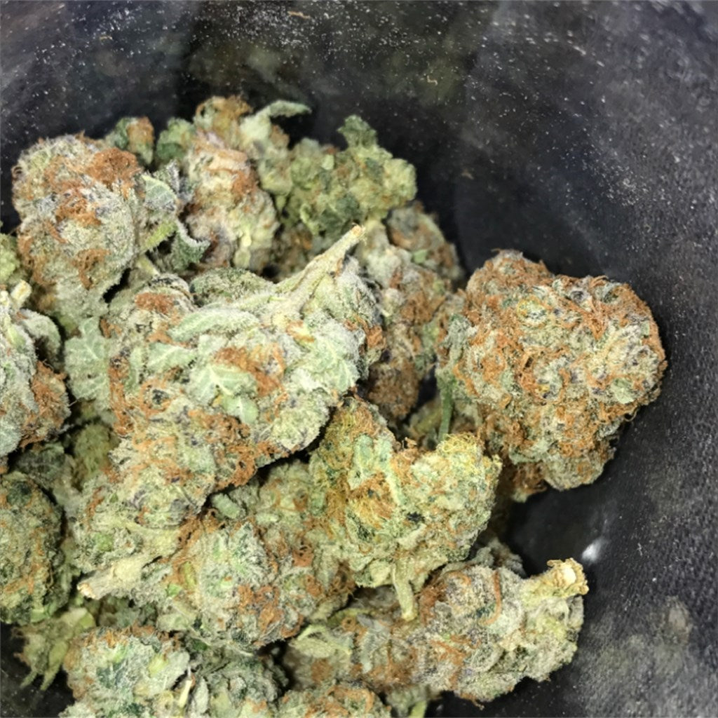 Rockstar Kush marijuana strain flower with skunk and pine flavor and sleepy / relaxed effects - Rare Harvest indica