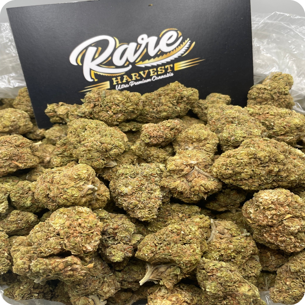 California Orange hybrid marijuana macro shot of bud structure and crystal formation